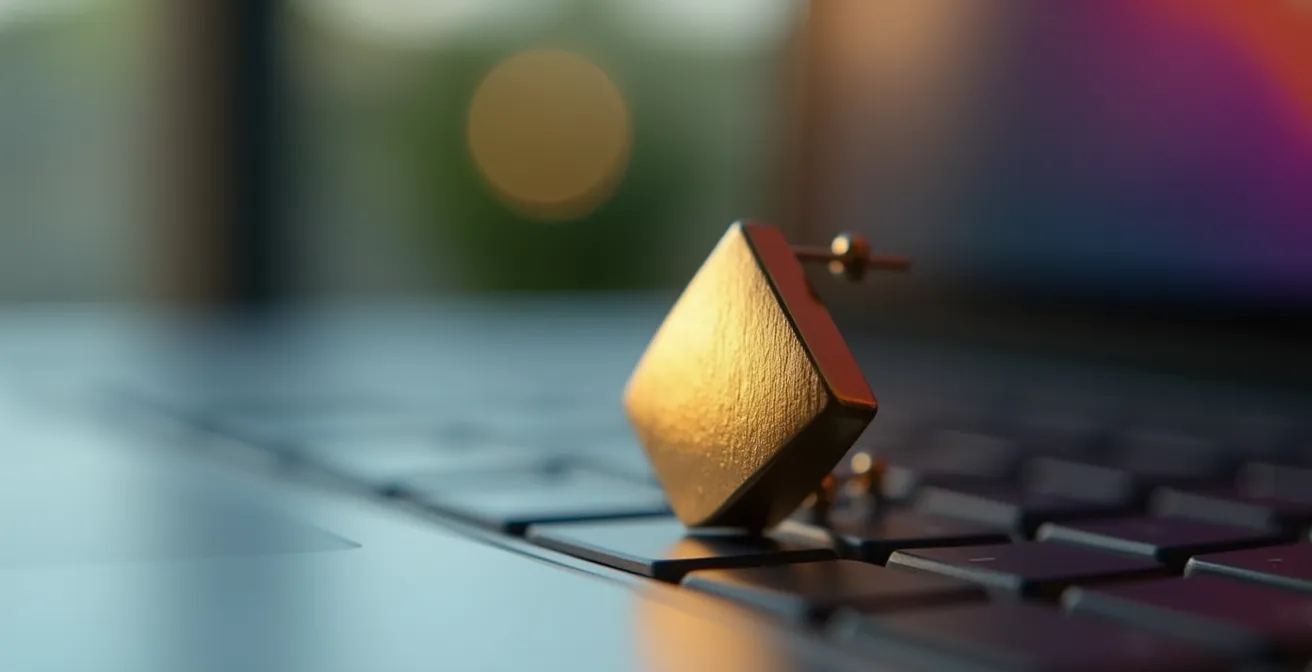 Nahaufnahme von eleganten Statement-Ohrringen während eines Videocalls