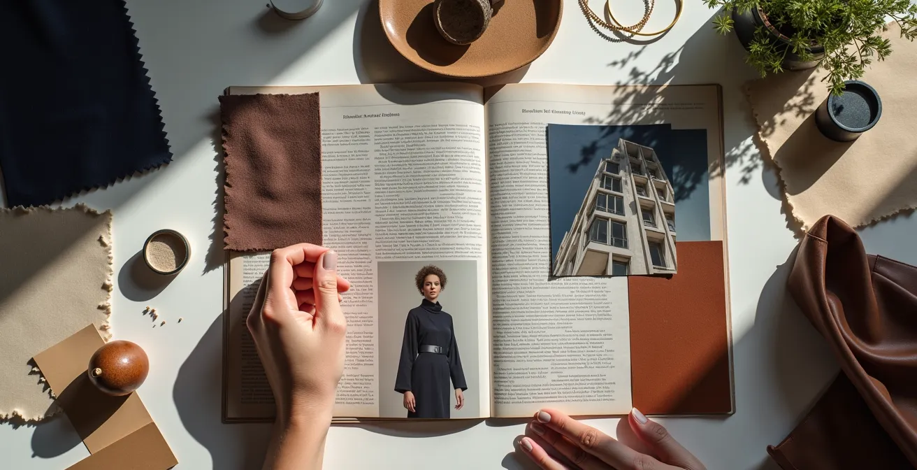 Persönliches Moodboard zur Stilfindung mit verschiedenen Inspirationsquellen