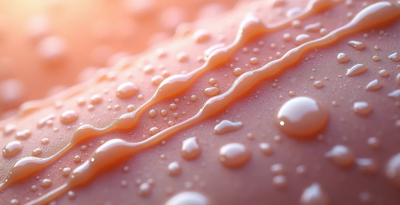 Makroaufnahme der Hautstruktur mit schützender Okklusivschicht