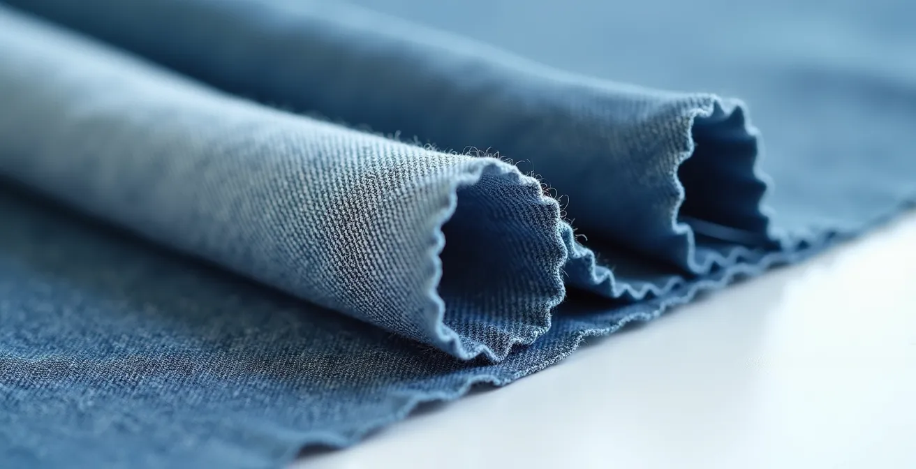 Nahaufnahme verschiedener Stoffstrukturen zeigt Qualitätsunterschiede