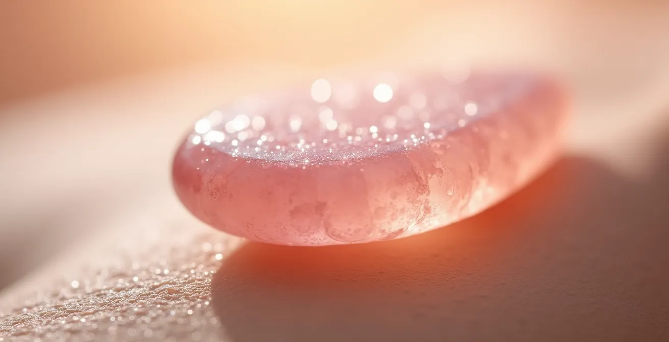 Professionelle Gua Sha Gesichtsmassagetechnik mit Rosenquarz-Stein